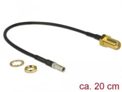 Delock antenna kábel SMA jack válaszfal > TS-9 dugó RG-174 20cm (89912) (89912) - aqua