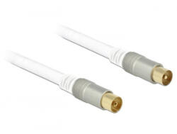Delock IEC-dugó > IEC-hüvely RG-6/U quad shield antenna kábel 1m fehér (89411)