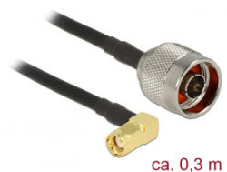 Delock N Plug > RP-SMA Plug 90 CFD200 antenna kábel 0.3m (89578) (89578) - aqua