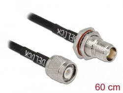 Delock antennakábel TNC-dugó - TNC-hüvely RG-58 0, 6m (90012) (90012) - aqua