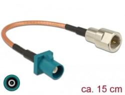 Delock antennakábel, FAKRA Z-dugó > FME-dugó, RG-316 15cm (89834) (89834) - aqua