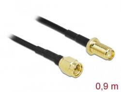 Delock antennakábel SMA-dugó - SMA-hüvely LMR/CFD100, 0, 9m (90447)