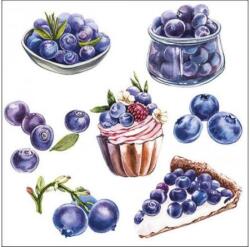 Ambiente AMB. 13317300 Blueberries papírszalvéta 33x33cm, 20db-os (8712159182767)