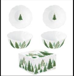 Easy Life R2S. 1490FTRE Porcelán tálkaszett 2 db-os, 14x6cm, dobozban, Festive Trees (8001544155951)