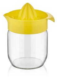 LUXPLASTIC IRIS C-00136 Fresia citromfacsaró üveg tárolóval 425ml, narancs vagy citromsárga színű (C-00136) - bestbyte