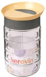 SOLMAZER IRIS Sand üveg fűszertartó domború mintával 1.350ml, fekete-homok színű 148002-582 (148002-582) - bestbyte