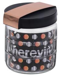 SOLMAZER IRIS üveg fűszertartó 1.000ml rózsarany-fekete 190901-004 (190901-004) - bestbyte