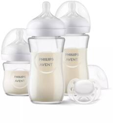 Philips Set Philips-Avent 3 Biberoane Sticla+ Suzeta 0-6 luni Natural Response SCD878/11 (SCD878/11)