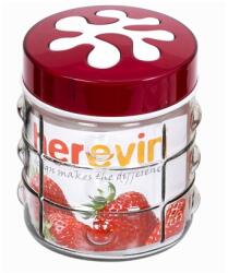 SOLMAZER IRIS üveg fűszertartó négyzetes mintával 1.000ml, piros, lila vagy zöld színű 135901-000 (135901-000) - bestbyte