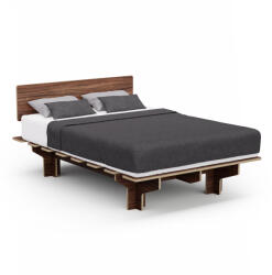 Blumfeldt NordicAura Double kétszemélyes ágykeret, 140 cm x 200 cm, robusztus, szerszámmentes, eukaliptuszfa, polc (BED3-NA-DL140) (BED3-NA-DL140)