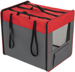 zooplus Exclusive First Class Basic összecsukható kutyaszállító box L méret: H79 x Sz53, 5 x M66 cm (piros/szürke)