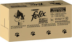 FELIX 120x85g Felix Fantastic tonhal, lazac, tőkehal, fekete tőkehal nedves tasakos macskatáp