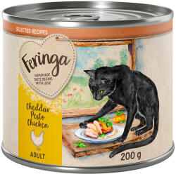 Feringa 24x200g Feringa Selected Recipes Csirke, cheddar & pesztó nedves macskatáp