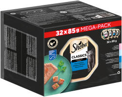Sheba 64x85g Sheba variációk tálcás Classics hal pástétomban nedves macskatáp
