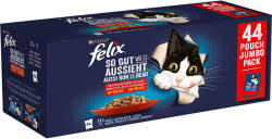 FELIX 44x85g Felix Fantastic Finom húsválogatás (csirke, marha, kacsa, bárány) nedves macskaeledel