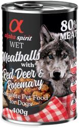 Alpha Spirit 6x400g Alpha Spirit Dog Meatballs Gímszarvas & rozmaring nedves kutyatáp