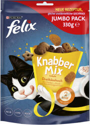FELIX 2x330g Felix Knabber Mix macskasnack - három sajttal