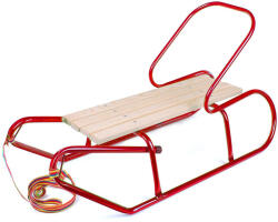 BAYO Gyermek fém szánkó háttámlával BAYO 87 cm piros
