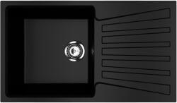 Ulgran U-703-344 Gránit Mosogatótálca - Extra mély, Csepegtetőtálcás, Matt Fekete (U-703-344)