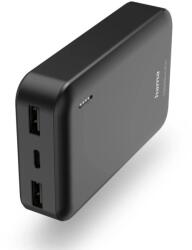 Hama Pocket 10 külső akkumulátor, 10000 mAh, 2x USB-A, Antracit (00201708)