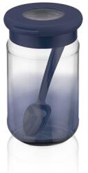 LUXPLASTIC IRIS C-00488 Rainbow indigókék üveg tároló kanállal 380ml (C-00488) - officedepot