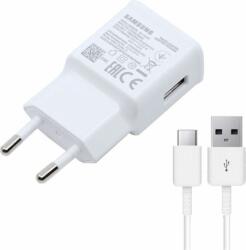 Samsung USB-A Hálózati Töltő Adapter 15W + USB-A/USB-C Kábel 1m - Fehér (EP-TA200EWE + EP-DG970BWE GIGA)