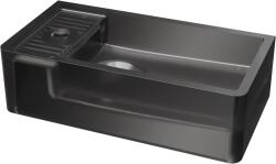 RIHO SOLID FROSTED 41x21 cm balos kézmosó, Smoke W046003F01 (W046003F01)