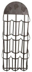  Fali bortartó 9 fakkos, szőlőfürtös, 30x18x83cm, barna fém (5Y0871)