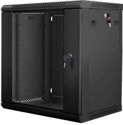 Lanberg 19" fali rack szekrény 12U 600x450mm - fekete (WF01-6412-10B)