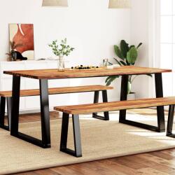 vidaXL tömör akácfa étkezőasztal természetes éllel 180 x 90 x 75 cm (353291)
