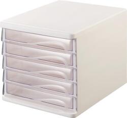 HELIT Irattároló, műanyag, 5 fiókos, fehér/áttetsző (H6129402)