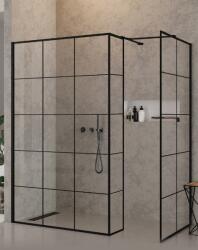 NEW TRENDY New Modus Black zuhanykabin fal walk-in 110 cm fekete matt/üveg mintával EXK-6963 (EXK6963)