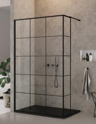 NEW TRENDY New Modus Black zuhanykabin fal walk-in 30 cm fekete matt/átlátszó üveg EXK-5580 (EXK5580)