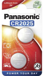 Panasonic CR2025 3V lítium gombelem, 2 db/bliszter (CR2025-2B-PAN)