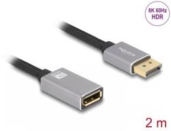 Delock Cablu prelungitor Displayport 8K60Hz/4K240Hz T-M 2m Negru/Argintiu, Delock 81080 (81080)