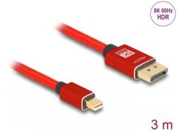 Delock Cablu mini Displayport la Displayport 8K60Hz/4K240Hz 3m Rosu, Delock 81096 (81096)
