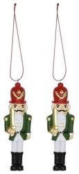  Dekoráció diótörő karddal, álló, poly 10, 5cm, piros, zöld 2db, figura nem választható (21QX10031/32/33/34/35/36/37)