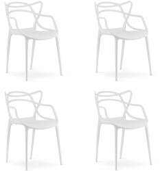  Set 4 scaune din plastic KATO, alb