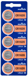 Murata CR1620 lithium gombelem 3V bl/5 (MURATA-CR1620)