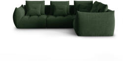 Micadoni Coltar modular Bloom cu tapiterie din tesatura structurala si colt pe partea dreapta, verde inchis (MIC_RC_86_F1_BLOOM4)
