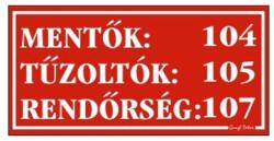 Gungl dekor Piktogram Mentő, tűzoltó tel. számok piros (000/ 260P) - tonerpiac