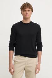 Benetton gyapjú pulóver könnyű, férfi, fekete, 11AHU1056 - fekete S