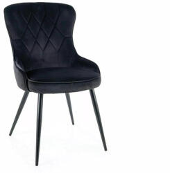 SIGNAL MEBLE Lotus Elegance Bársony Étkezőszék Fekete Rombusz Mintával (SIG-LOTUSVCC)