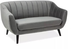 SIGNAL MEBLE Elite Velvet Kétszemélyes Bársony Kanapé Szürke Wenge Bordázott (SIG-ELITE2V14SZ)