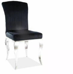 SIGNAL MEBLE Prince Velvet Krómi Bársony Étkező Szék Fekete Elegáns (SIG-PRINCEVCHC)