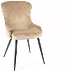 SIGNAL MEBLE Lotus Elegance Bársony Étkezőszék Bézs Steppelt (SIG-LOTUSVCBE)