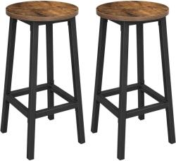 VASAGLE Set de 2 scaunde de bar , stil modern , maro-negru (LBC032B01)