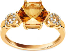  Citrin gyűrű gyémántokkal Cassandra 2, 04 ct DIHU107P