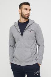 Tommy Hilfiger kapucnis pulcsi otthoni viseletre szürke, nyomott mintás, kapucnis - szürke M