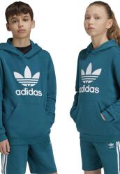 Adidas gyerek felső TREFOIL HOODIE zöld, nyomott mintás, kapucnis, IY7440 - türkiz 128